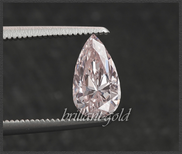 Diamant Tropfen mit GIA Zertifikat 0.33 ct, rosa